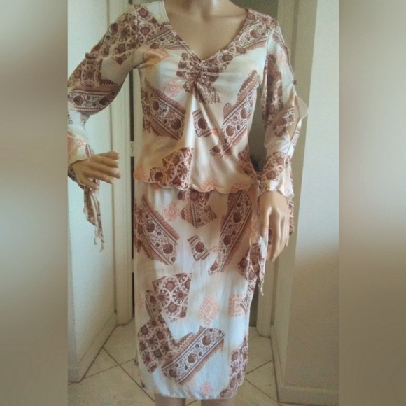 VINTAGE FLORAL FEMININE SKIRT SET BY STUDIO F SZ. LG?(RUNS SMALLER) FANTASTIC ! - Picture 1 of 9